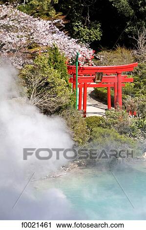 Japan, island of Kyushu, Beppu, hot springs, torii View Large Photo Image Stock Image - Japan, island of Kyushu, Beppu, hot springs, torii. Fotosearch