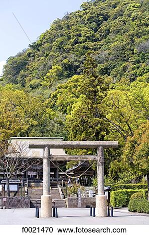 Japan, island of Kyushu, Kagoshima, wooden shinto shrine, torii View Large Photo Image Stock Image - Japan, island of Kyushu, Kagoshima, wooden shinto shrine, torii. Fotosearch