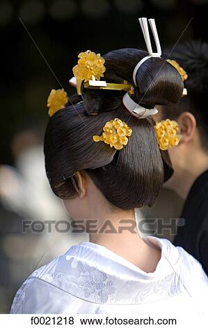 Japan, Tokyo, Meiji shintoist shrine, traditional wedding View Large Photo Image Stock Photo - Japan, Tokyo, Meiji shintoist shrine, traditional wedding. Fotosearch