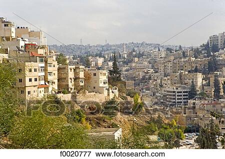 Jordan, Amman, general view View Large Photo Image Stock Photo - Jordan, Amman, general view. Fotosearch