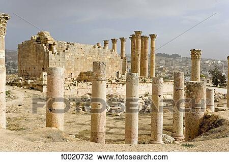 Jordan, Jerash, Temple of Artemis View Large Photo Image Stock Image - Jordan, Jerash, Temple of Artemis. Fotosearch