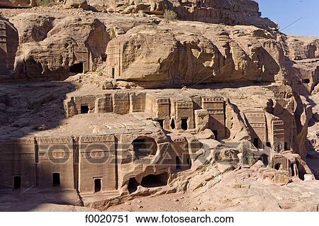 Jordan, Petra, Nabataean tombs View Large Photo Image Stock Image - Jordan, Petra, Nabataean tombs. Fotosearch