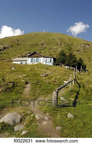 Kyrgyzstan, Altyn Arachan valley, traditional dwelling View Large Photo Image Stock Image - Kyrgyzstan, Altyn Arachan valley, traditional dwelling. Fotosearch