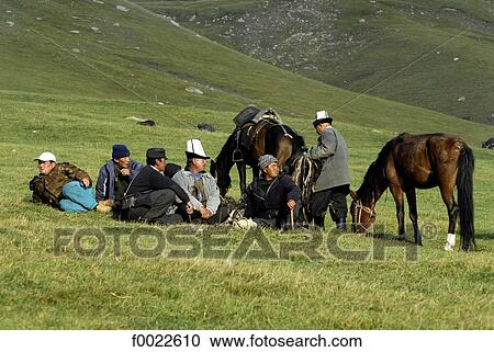 Kyrgyzstan, group of Kyrgyz shepherds View Large Photo Image Stock Image - Kyrgyzstan, group of Kyrgyz shepherds. Fotosearch