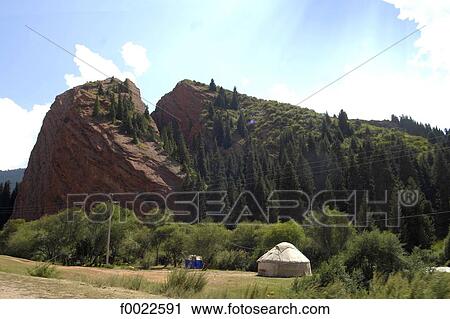 Kyrgyzstan, Jeti-Oguz, red sandstone cliffs View Large Photo Image Stock Image - Kyrgyzstan, Jeti-Oguz, red sandstone cliffs. Fotosearch