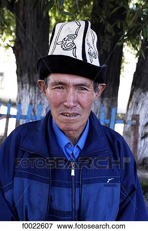 Kyrgyzstan, Kyrgyz man portrait View Large Photo Image Stock Photo - Kyrgyzstan, Kyrgyz man portrait. Fotosearch