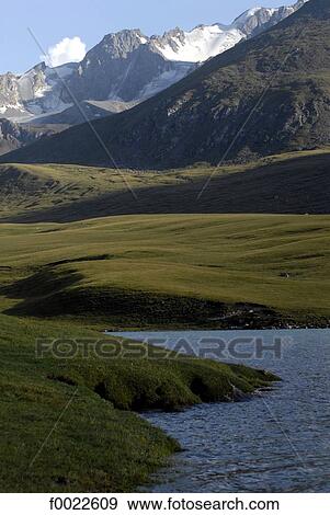 Stock Photo - Kyrgyzstan, lake Kol Ukok. Fotosearch