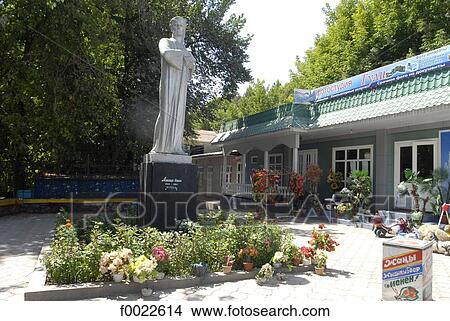 Kyrgyzstan, Osh, statue of Aliver Navoi View Large Photo Image Picture - Kyrgyzstan, Osh, statue of Aliver Navoi. Fotosearch