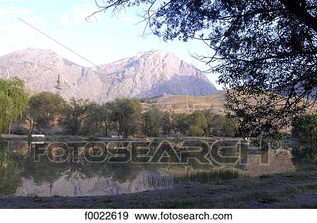 Stock Photo - Kyrgyzstan, Toktogul, lake. Fotosearch