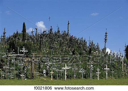 Lithuania, Siauliai, Hill of Crosses View Large Photo Image Stock Photograph - Lithuania, Siauliai, Hill of Crosses. Fotosearch