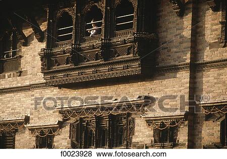 Stock Photo - Nepal, Bhaktapur, Dattatreya Square, sculpted windows. Fotosearch