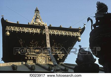 Stock Photo - Nepal, Bhaktapur, Royal Palace, roof. Fotosearch