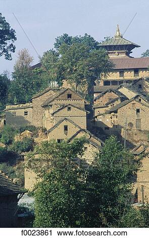 Nepal, Changu, habitations and Changu Narayan Temple View Large Photo Image Stock Image - Nepal, Changu, habitations and Changu Narayan Temple. Fotosearch
