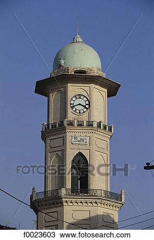 Stock Image - Pakistan, North-West Frontier Province, Peshawar, minaret. Fotosearch
