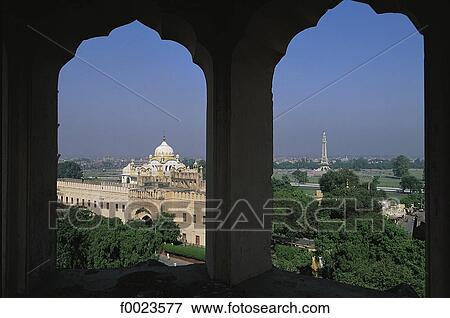 Pakistan, Punjab, Lahore, Sikh temple and Minar-e-Pakistan View Large Photo Image Stock Photo - Pakistan, Punjab, Lahore, Sikh temple and Minar-e-Pakistan . Fotosearch