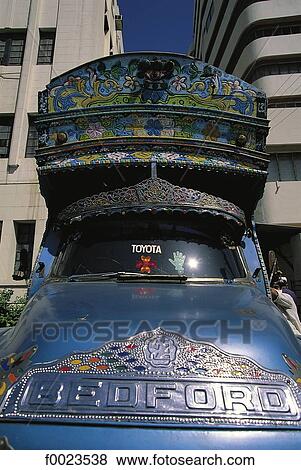 Pakistan, Sindh, Karachi, painted bus View Large Photo Image Stock Photo - Pakistan, Sindh, Karachi, painted bus. Fotosearch