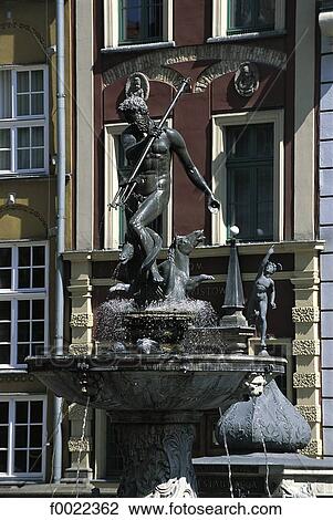 Poland, Gdansk, Neptune Fountain View Large Photo Image Stock Image - Poland, Gdansk, Neptune Fountain. Fotosearch
