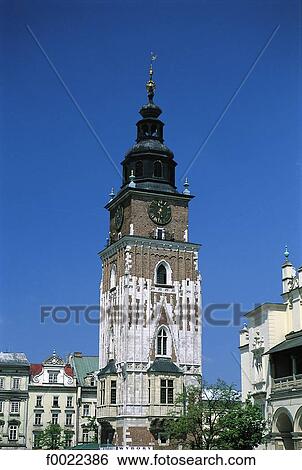 Poland, Kracow, City hall tower View Large Photo Image Stock Photograph - Poland, Kracow, City hall tower. Fotosearch