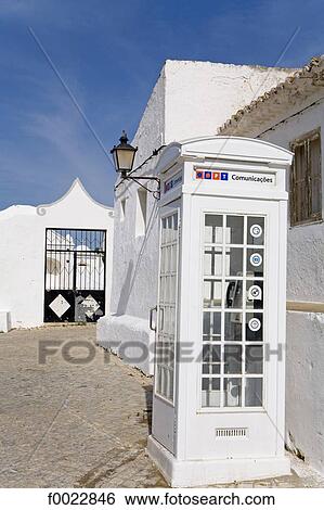 Portugal, Algarve, Cacela Velha, phone box View Large Photo Image Stock Photograph - Portugal, Algarve, Cacela Velha, phone box. Fotosearch