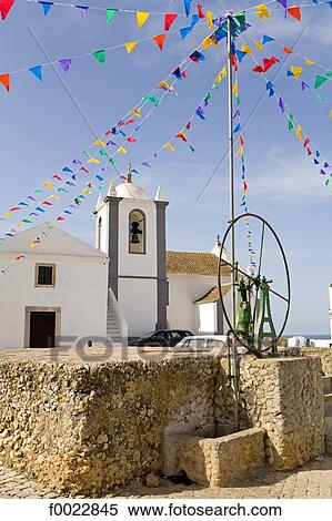 Stock Photography - Portugal, Algarve, Cacela Velha, place of the village. Fotosearch