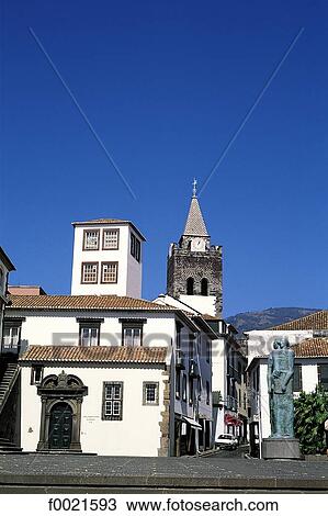 Portugal, Madeira, Funchal, city hall and church of Colegio View Large Photo Image Stock Image - Portugal, Madeira, Funchal, city hall and church of Colegio . Fotosearch