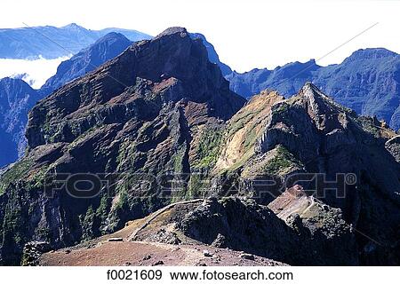 Portugal, Madeira, Pico do Arieiro View Large Photo Image Stock Photo - Portugal, Madeira, Pico do Arieiro. Fotosearch