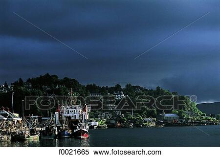 Scotland, Oban, harbour View Large Photo Image Stock Photography - Scotland, Oban, harbour. Fotosearch