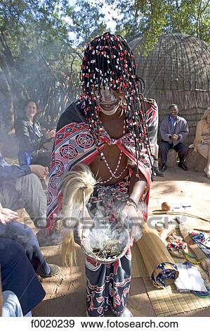 South Africa, Zululand, healer dressed in traditional costume View Large Photo Image Stock Photo - South Africa, Zululand, healer dressed in traditional costume. Fotosearch