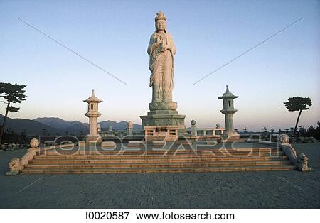 Stock Photo - South Korea, Naksan Sa Monastery, Buddha of Mercy statue . Fotosearch