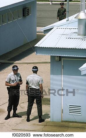 Stock Image - South Korea, Panmunjom, the military demarcation line between the two Koreas. Fotosearch
