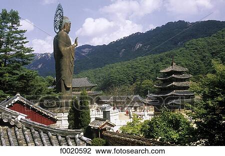 South Korea, Popchusa temple, Buddha statue View Large Photo Image Stock Image - South Korea, Popchusa temple, Buddha statue. Fotosearch