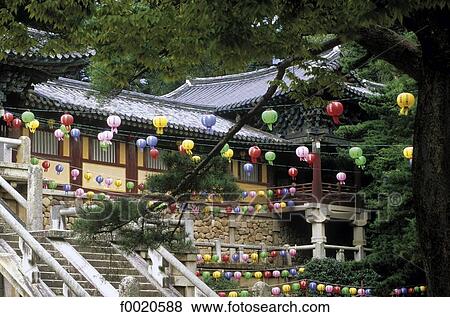 Stock Photo - South Korea, Pulguksa Temple, Buddha's birthday celebration. Fotosearch