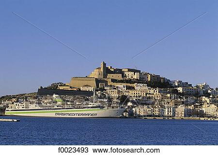 Spain, Balearic Islands, Ibiza, Dalt Vila View Large Photo Image Stock Image - Spain, Balearic Islands, Ibiza, Dalt Vila. Fotosearch