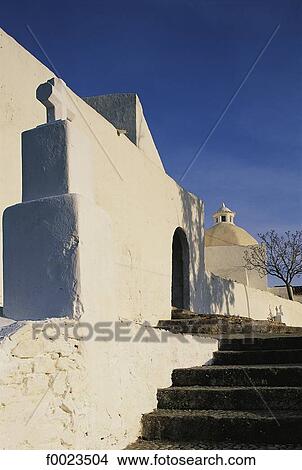 Spain, Balearic Islands, Ibiza, Santa Eulalia del Rio's church View Large Photo Image Picture - Spain, Balearic Islands, Ibiza, Santa Eulalia del Rio's church. Fotosearch