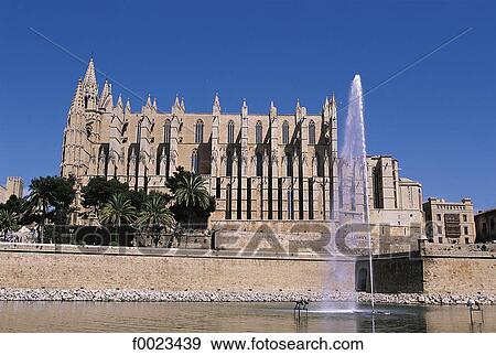 Spain, Balearic Islands, Majorca, Palma de Majorca, cathedral View Large Photo Image Stock Photo - Spain, Balearic Islands, Majorca, Palma de Majorca, cathedral. Fotosearch