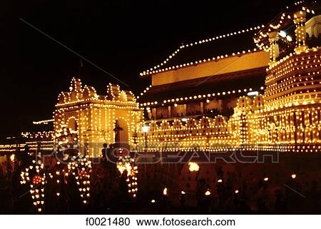 Sri Lanka, Kandy, Perahera Celebration, Tooth Temple by night View Large Photo Image Stock Image - Sri Lanka, Kandy, Perahera Celebration, Tooth Temple by night. Fotosearch