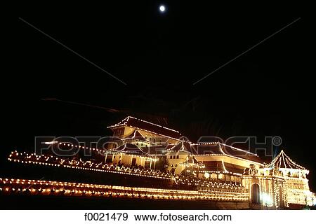 Sri Lanka, Kandy, Perahera Celebration, Tooth Temple by night View Large Photo Image Stock Photo - Sri Lanka, Kandy, Perahera Celebration, Tooth Temple by night. Fotosearch