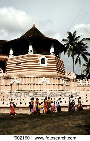 Stock Image - Sri Lanka, Kandy, Tooth Temple. Fotosearch