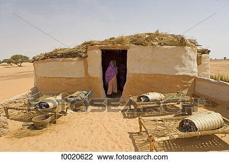 Stock Image - Sudan, Eastern Sahara, Bedouin camp. Fotosearch