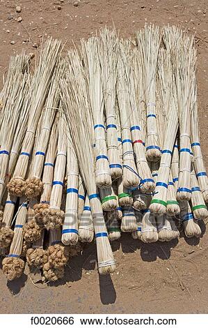 Stock Photograph - Sudan, Karima, market, small brushes. Fotosearch