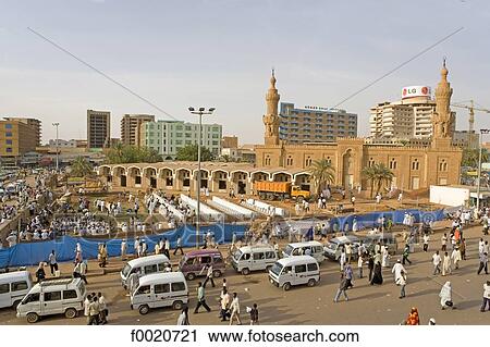 Stock Image - Sudan, Khartoum, around the Great Mosque. Fotosearch