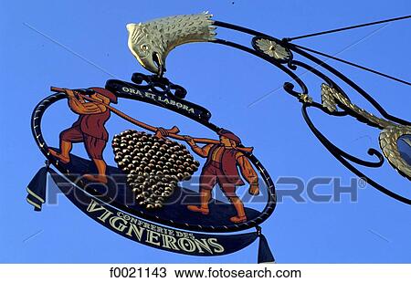 Switzerland, Vevey, wine grower sign View Large Photo Image Stock Image - Switzerland, Vevey, wine grower sign. Fotosearch
