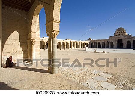 Tunisia, Kairouan, Mosque of Sidi Okaba, the yard View Large Photo Image Stock Photo - Tunisia, Kairouan, Mosque of Sidi Okaba, the yard. Fotosearch