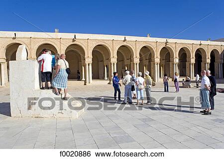 Stock Photograph - Tunisia, Kairouan, Mosque of Sidi Okaba, esplanade. Fotosearch