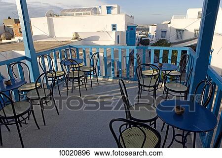 Stock Photograph - Tunisia, Sidi Bou Said, cafe terrace. Fotosearch