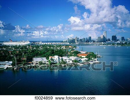 United States, Florida, Miami, aerial view of the harbour View Large Photo Image Stock Photo - United States, Florida, Miami, aerial view of the harbour. Fotosearch