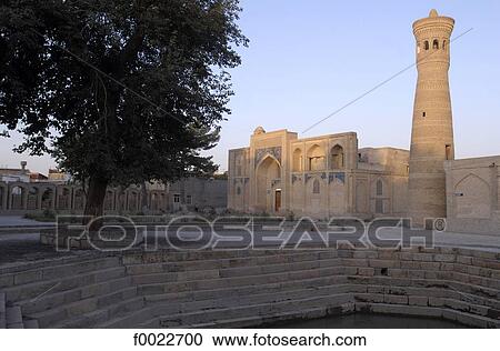 Uzbekistan, Bukhara, caravanserai and minaret View Large Photo Image Stock Image - Uzbekistan, Bukhara, caravanserai and minaret. Fotosearch