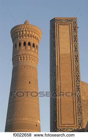 Uzbekistan, Bukhara, minaret and Kalyan Mosque door View Large Photo Image Stock Photo - Uzbekistan, Bukhara, minaret and Kalyan Mosque door. Fotosearch