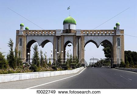 Stock Photo - Uzbekistan, Fergana, entrance of the city. Fotosearch