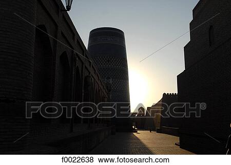 Uzbekistan, Khiva, Kalta Minor minaret View Large Photo Image Stock Photo - Uzbekistan, Khiva, Kalta Minor minaret. Fotosearch